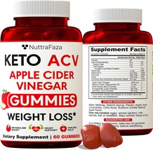 Keto Apple Cider Vinegar Gummies Advanced Weight Loss, Heart Health &amp; Detox 60ct - £12.73 GBP