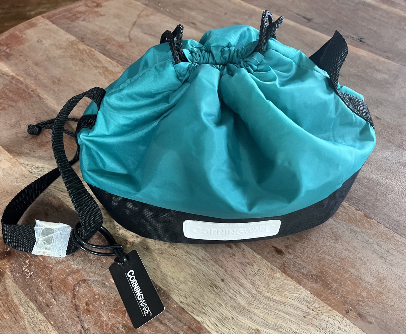 CorningWare Teal Fabric Insulated Portable Travel Casserole Carrier Bag ... - $14.00