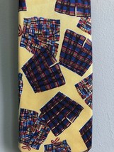 Brooks Brothers Makers Yellow Silk Twill Neck Tie Madras Shorts Print USA - £13.76 GBP
