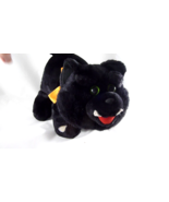 Black Vampire Cat Plush Halloween says Meow 14&quot; X 10&quot; w Fangs &amp; orange r... - £10.89 GBP