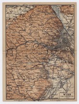 1903 Original Antique Map Of Vicinity Of Vienna Wien / Austria - £15.94 GBP