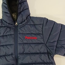 NFL Team Apparel Patriots Youth Sz Medium (10/12) Puffer Hooded Jacket Coat Blue image 5