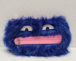 Fuzzy Hairy Blue Monster Zip Pencil Case Bag Pouch Target - $14.75