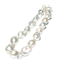 19 pcs of Giant Keshi Cultured Pearl 16.4 - 26.4mm create a 16&quot; strand in White - $475.20