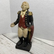 George Washington Still Cast Iron Enamel Piggy Bank Statue Vintage - £107.61 GBP