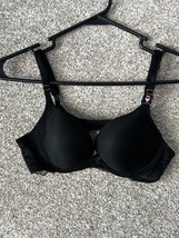 Victoria’s Secret Black Dream Angels Push Up Bra Gold Accents Size 34A - $39.99