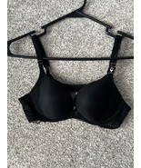 Victoria’s Secret Black Dream Angels Push Up Bra Gold Accents Size 34A - £32.48 GBP