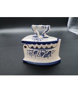Ceramic Delft Iron Trinket Box Blue - £15.22 GBP