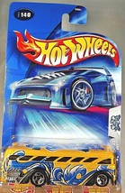 2004 Hot Wheels #140 Tag Rides 3/5 SURFIN&#39; S&#39;COOL BUS Yellow Chrome-Base w/5 Sp - £6.57 GBP