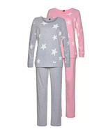 ARIZONA Pack of 2 Star Print Pyjamas in Grey/Pink UK 14 US 10 EUR 42 (fm... - £38.74 GBP