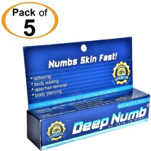 LOT of 5 Tubes x 10g DEEP NUMB Skin Numbing Cream Tattoo Piercings Waxin... - £31.38 GBP