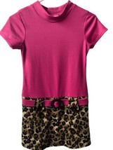 Rare Edition Sheath Dress Girls Size 14 Pink and Tan Short Sleeved Mock ... - $13.64
