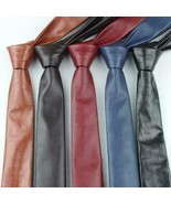 Stylish Men&#39;s Genuine Lambskin Leather Tie Handmade High Quality Formal ... - £28.79 GBP