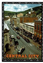 Central City Postcard 90s building height aerial view street cars town Colorado - £2.36 GBP