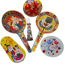 Noise Makers Comic Couples Holiday Party Clown Tin Litho Vintage 50’s Lot of 6  - £16.73 GBP