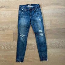 Madewell 9&quot; High Rise Skinny Jeans Distressed Frayed Hem sz 27 - £26.97 GBP