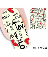 Nail Art Water Transfer Sticker Decal Stickers Pretty Heart Love Red XF1294 - $4.20 CAD