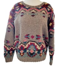 Ralph Lauren Country Equestrian Native Pattern Knit Sweater Women M Vtg Rare - £269.45 GBP