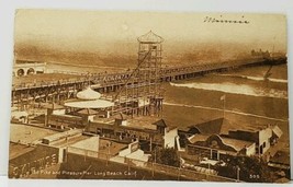 Long Beach California Pike and Pleasure Pier 1911 Sepia Tone Postcard B11 - $15.99