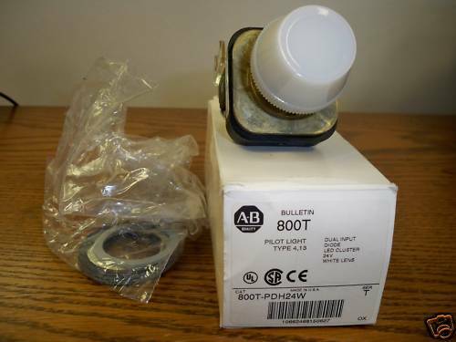Allen Bradley 800T-PDH24W White LED Pilot Light Dual Input Diode 24V Sur... - $60.00