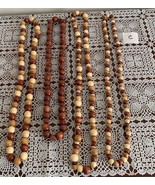 Four Handmade Wooden Bead Necklaces Assortment 28 to 32 Inch Round Gift ... - £9.40 GBP