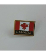 Vintage Canadian Maple Leaf Canada Rectangle .5&quot; Lapel Pin - $5.45