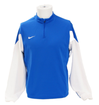 Nike Youth Boy&#39;s XL Blue White 1/4 Zip Top Athletic Shirt Warm Brushed I... - $64.34