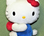 10&quot; HELLO KITTY SANRIO STUFFED ANIMAL DOLL WHITE BLUE WITH RED BOW AND A... - $9.00