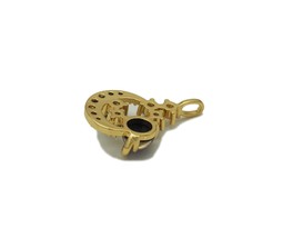 Gold CZ Earth On Cresent Moon Charm, Sku#Y705 - £2.76 GBP