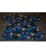Walt Disney WOMEN&#39;S BAMBI &quot;Lost In The Woods&quot; NURSE SCRUBS Top SHIRT Siz... - $40.62 CAD