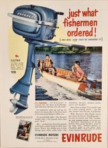 1952 Print Ad Evinrude Fleetwin Outboard Motors Stringer of Bass Milwauk... - $21.37