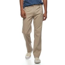 Mens Pants Apt 9 Khaki Classic Fit Flat Front Casual Dress $45 NEW-size ... - £17.12 GBP