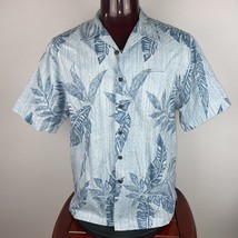 Quiksilver Edition Shirt Mens Blue Tropical Leaf Print Vacation Travel L - £20.82 GBP