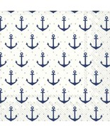 20-Count 3-Ply Cocktail Beverage Paper Napkins, 5 x 5-Inches, Anchor Dots - $16.17 CAD