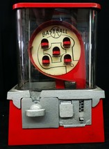 Baseball Pinball One Cent Gumball Machine Circa 1950&#39;s - £707.81 GBP