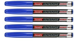 Set of 5 Fine Tip Permanent Marker Pen Blue CD DVD OHP Marker Water Proo... - £5.58 GBP