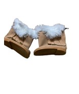 Light BROWN Suede Fringed MOCCASIN BOOTS fits 18&quot; American Girl  DOLL SHOES - £6.65 GBP