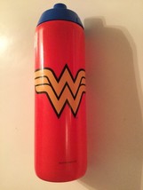 Zak Design Wonder Woman water bottle red lid prevents spills 24.5 oz new - £8.84 GBP