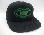 NBIP Patch Hat Broken Bill Damaged Vintage Black Snapback Trucker Cap - £15.73 GBP