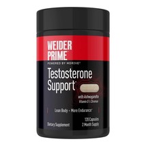 Weider Prime Testosterone Support Booster Supplements Vitamin Pills 120 Capsules - £35.05 GBP