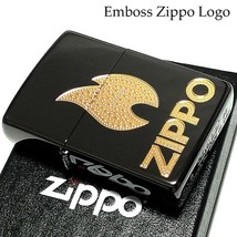 Zippo Emboss Logo Gold Black Nickel Etching Sculpture Zippo Oil Lighter MIB - $1,856.23 MXN
