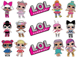 LOL Dolls Cake Border Side Strips Edible Cake Image Decoration Sugar Sheet - $266.44 MXN