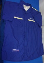 GORMAN UNIFORM SERVICE VOLVO UNIFORM WORK BUTTON UP BLUE SHIRT SIZE X-LA... - $22.83