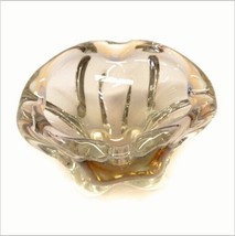 MCM Vintage Art Glass Caramel Brown Candy Dish Bowl Ashtray Heavy 6.5&quot; diam - £23.33 GBP