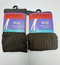 SPANX by Sara Blakely Topless Trouser Socks Knee High 010R Brown Rib 2-P... - $14.95