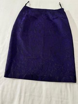 Le Suit Women’s Purple Rear Zipper & Slit Pull-On Pencil Skirt Size 6 Waist 29" image 13