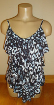 New $118 Magicsuit by Miraclesuit Women&#39;s Tiered Tankini Top Grey Animal Print 8 - £39.65 GBP