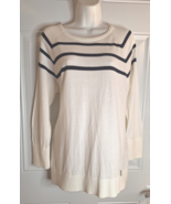 Nautica Cream White/Black Stripe Raglan Sleeve Pullover Light Knit Sweat... - €10,60 EUR Nautica Cream White/Black Stripe Raglan Sleeve Pullover Light Knit Sweat... - €10,60 EUR