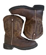 Justin Boots Gypsy L9909 Brown Leather Western Boots Sz 11 B 9″ Shaft - $47.99