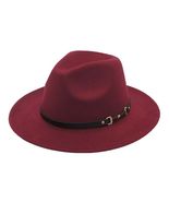 Burgundy Fedora Wide Brim Panama Cowboy Hat UNISEX - £32.83 GBP